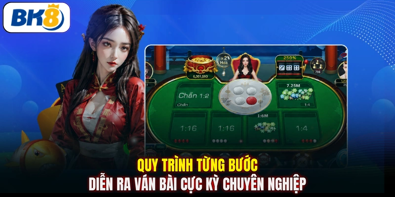 Quy trình từng bước diễn ra ván bài cực kỳ chuyên nghiệp 